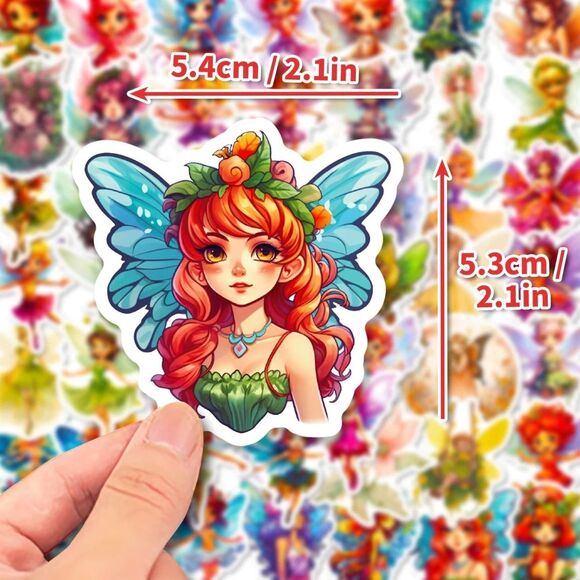 50 pcs Beautiful Fairy Stickers Vinyl Waterproof Non-Fading Sticker - Picture 2 of 9